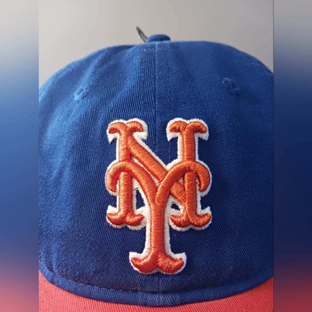 New York Mets , New Era Two-Tone 9TWENTY Hat - Royal/Orange, NEW - Picture 3 of 12